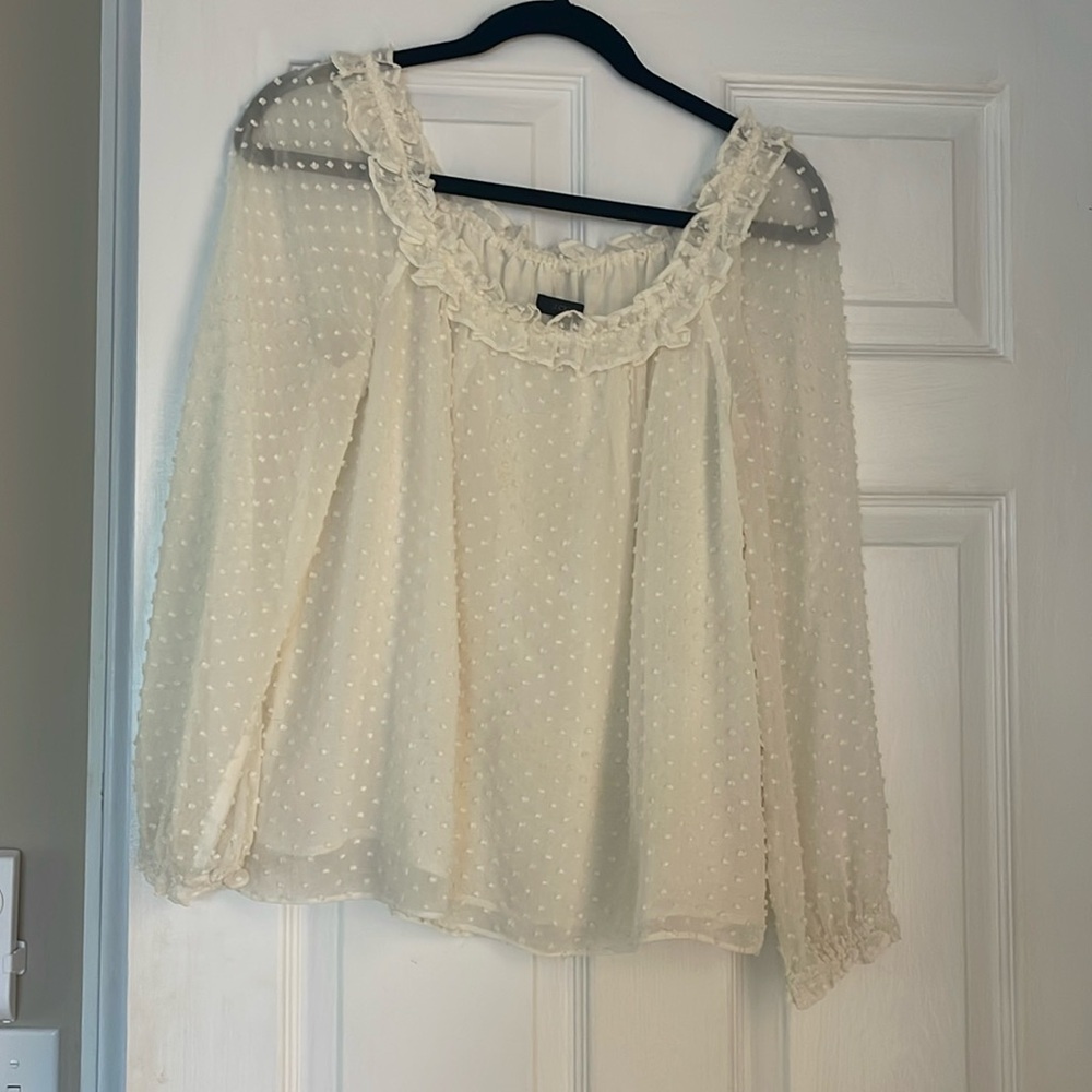 J Crew Swiss Dot Blouse - small